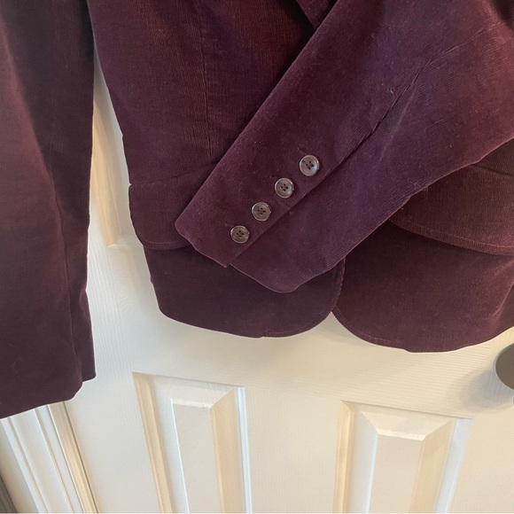 Hennes for H&M Skinny Wale Purple Corduroy Blazer Sz 4 - Picture 5 of 10